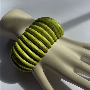 Lime Green Stacked Disc Bracelet